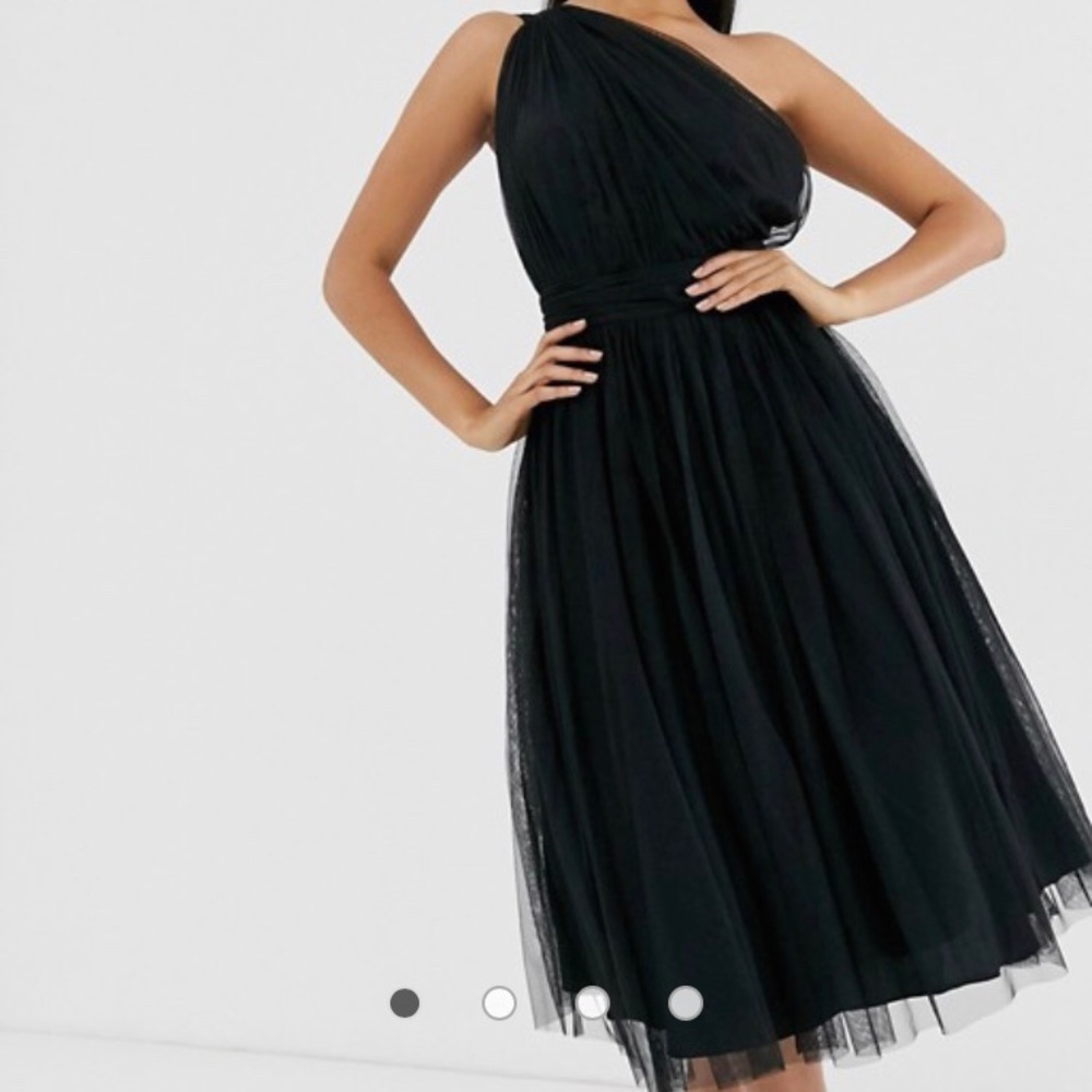 Black one shoulder tulle dress - Picture 2 of 2